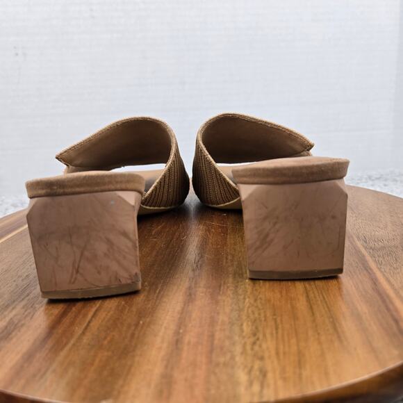 Vivaia Womens 36 Jade Almond Square Open Toe Business Casual Block Heel Slide - Picture 2 of 12